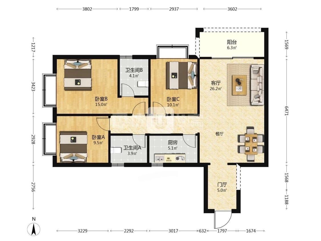 整租·国福现代城(茉莉苑)
