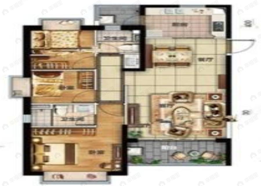 恒大云报华府3室2厅2卫户型图