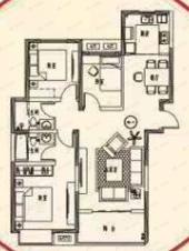 嘉园蓝湖九郡3室2厅2卫户型图