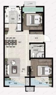 阳光城翡丽公园2室2厅1卫户型图