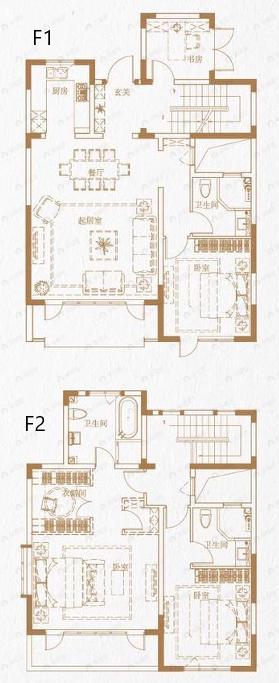绿城桃李春风2室2厅3卫户型图