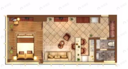 中建光谷之星1室2厅1卫户型图