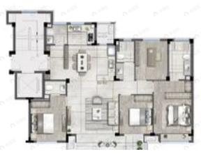 4室2厅2卫建面147平南户型图