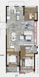 美的旭辉城3室2厅2卫户型图