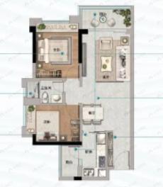 美林湖2室2厅1卫户型图