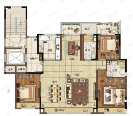 青建金宸府4室2厅2卫户型图