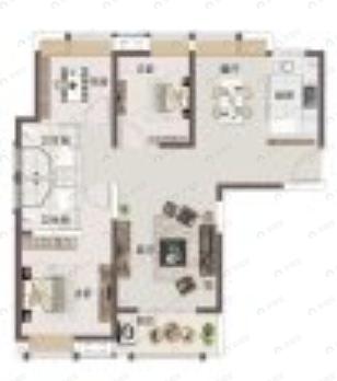 鹏湖湾3室2厅2卫户型图