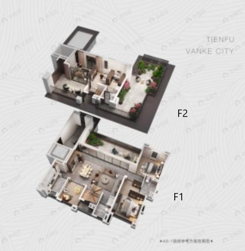 天府万科城4室2厅3卫户型图
