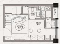杰壹新天地1室2厅2卫户型图