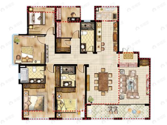 贝尚湾4室2厅3卫户型图