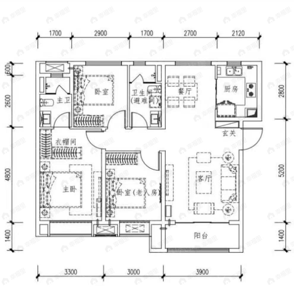 保利领秀山3室2厅2卫户型图