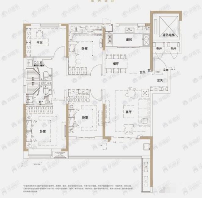 4室2厅2卫建面138平户型图