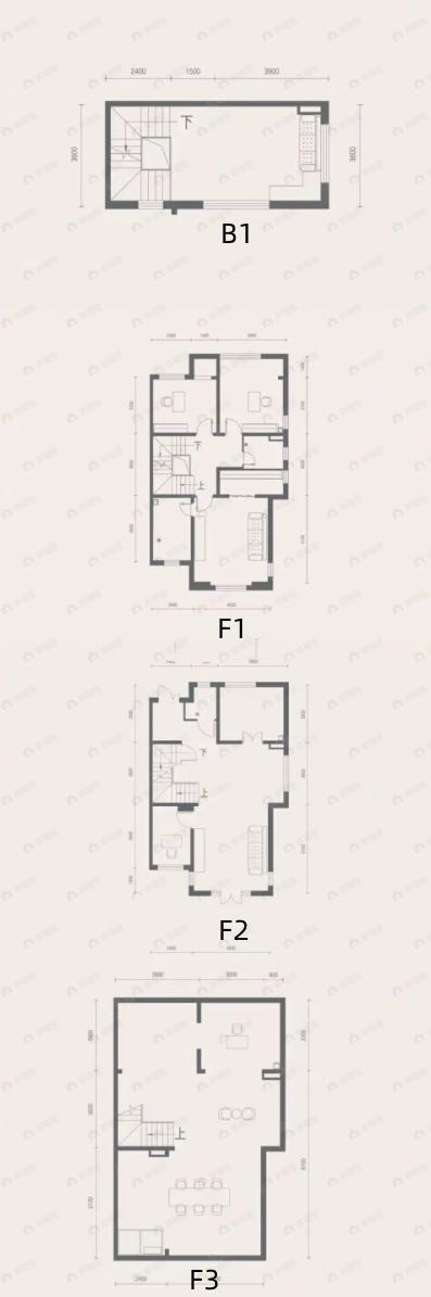 5室3厅3卫建面286m²南|北户型图