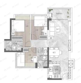 和荣西湾3室2厅2卫户型图