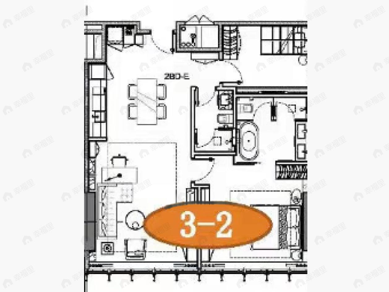 2室1厅2卫建面139平南户型图