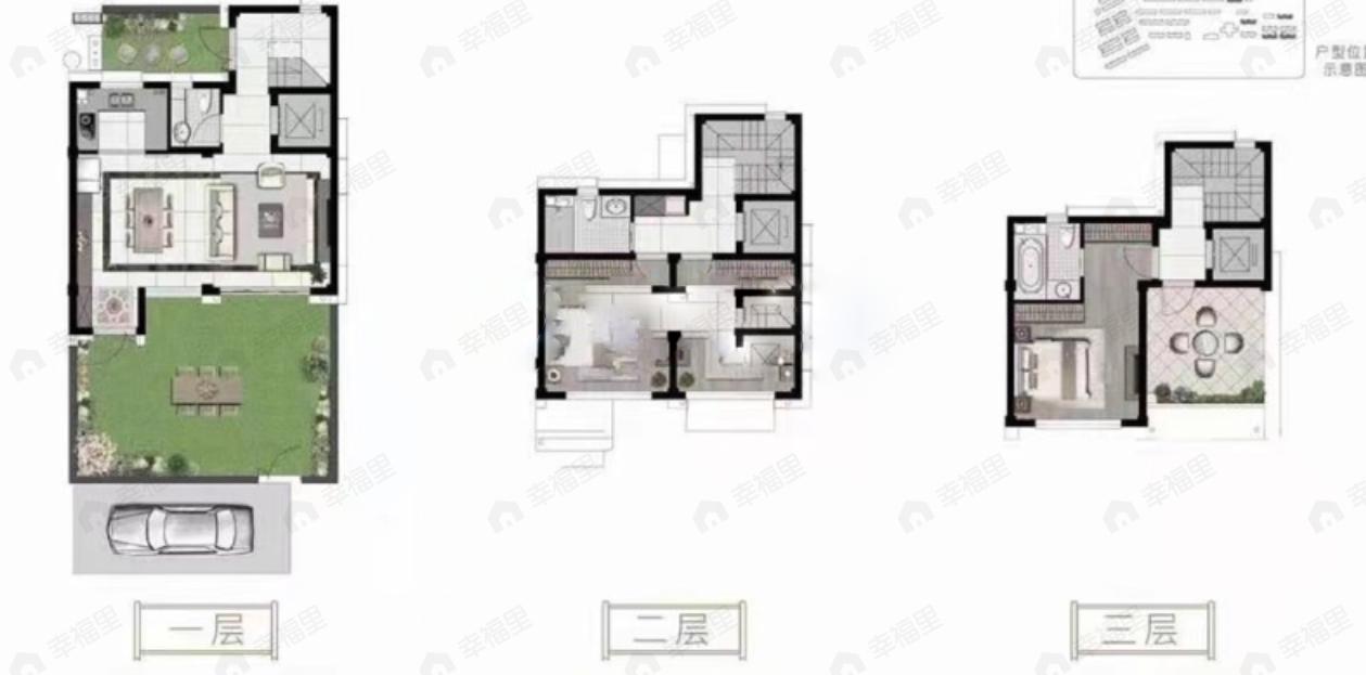 3室2厅3卫建面120m²南户型图