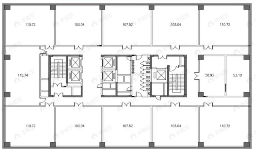 1室建面58平户型图