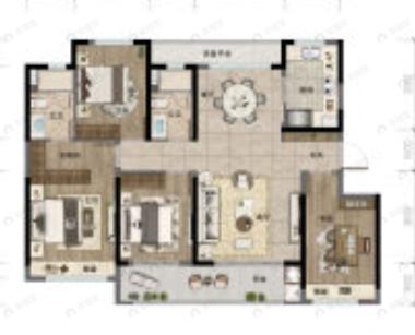 绿地潮悦江山城4室2厅2卫户型图