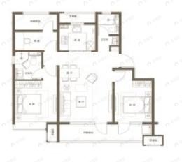 国信棠樾云邸3室2厅2卫户型图