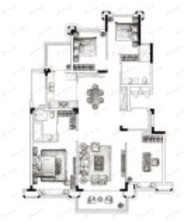 4室2厅2卫建面160平南户型图