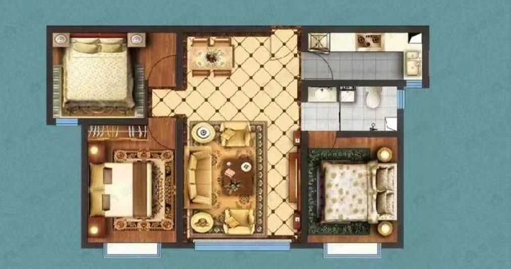 璀璨时代3室2厅1卫户型图
