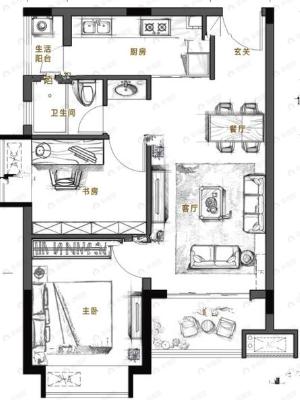 吉祥花园2室2厅1卫户型图