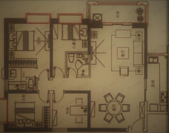 瑞鼎城天玺4室2厅2卫户型图