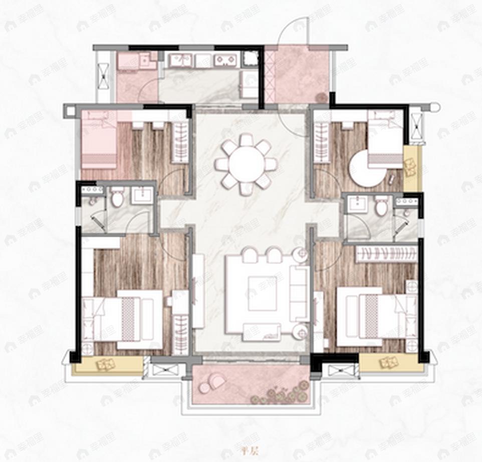 保利堂悦4室2厅2卫户型图
