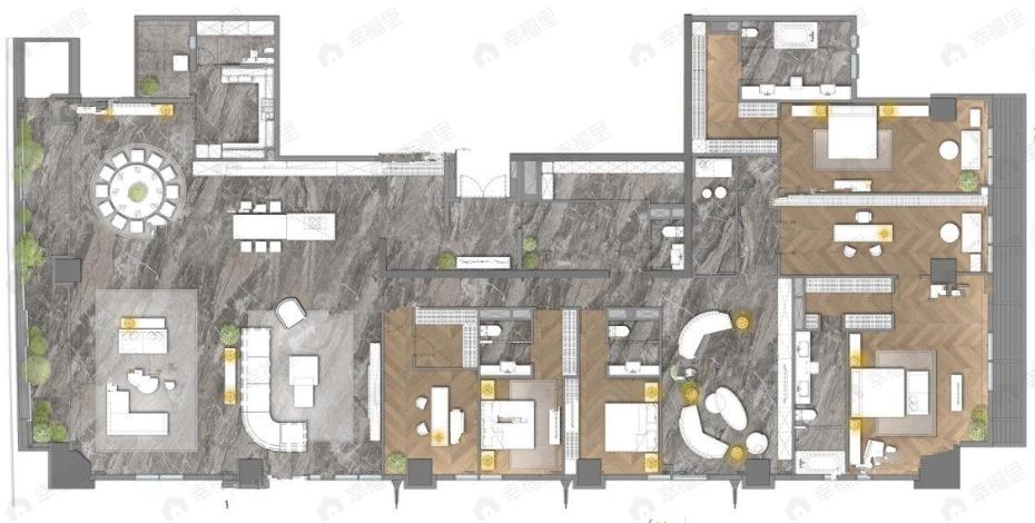 重庆来福士住宅5室5厅5卫户型图