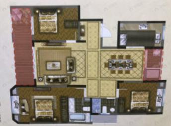3室2厅2卫建面140平户型图