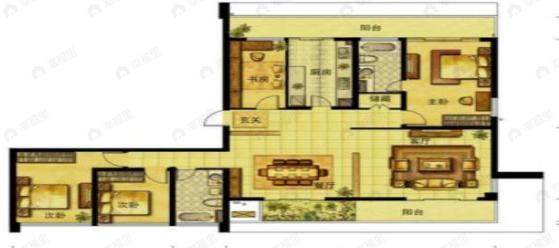 励骏花园4室2厅2卫户型图