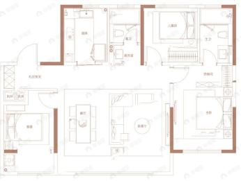 济南历下金茂府3室2厅2卫户型图
