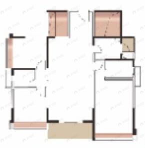 4室2厅2卫建面142m²南|北户型图