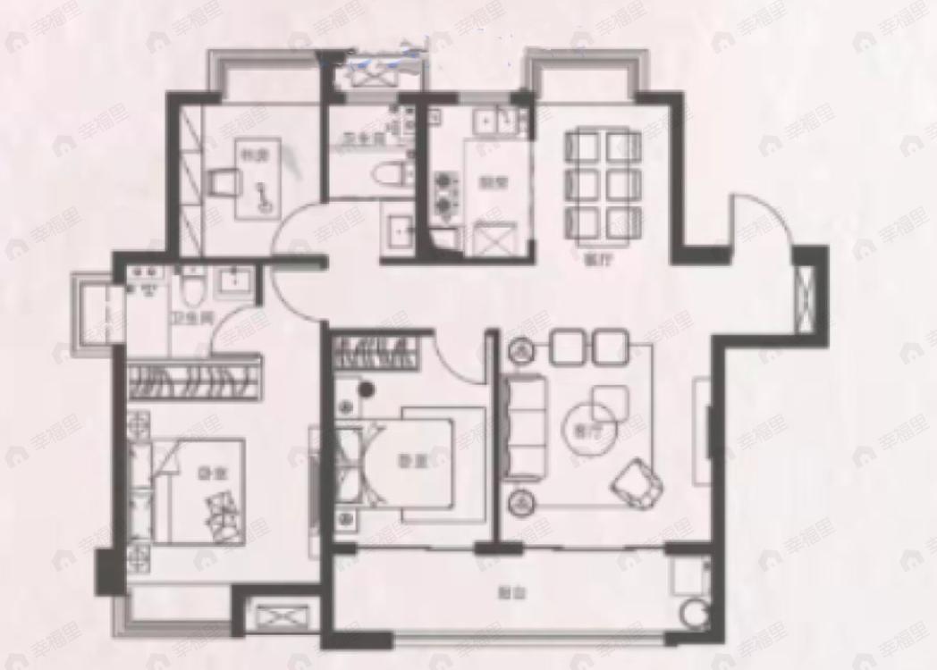 赣电贵府3室2厅2卫户型图
