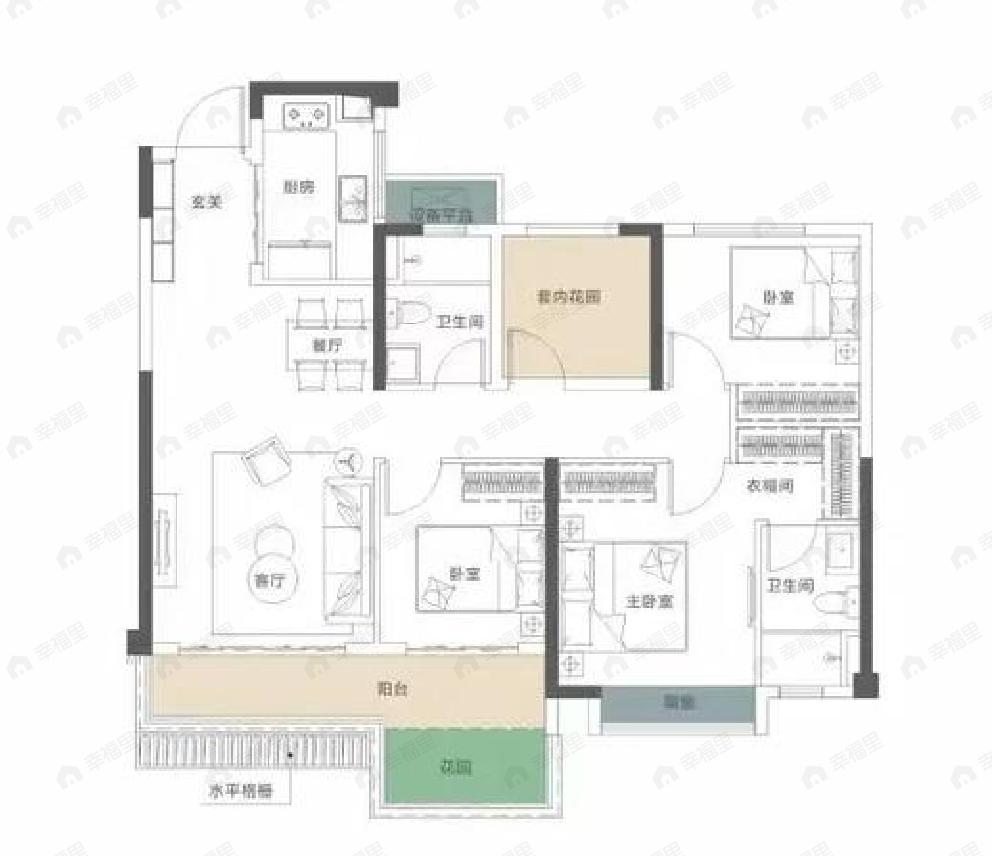 保利和光尘樾4室2厅2卫户型图