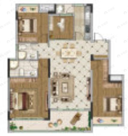 百郦湾4室2厅2卫户型图