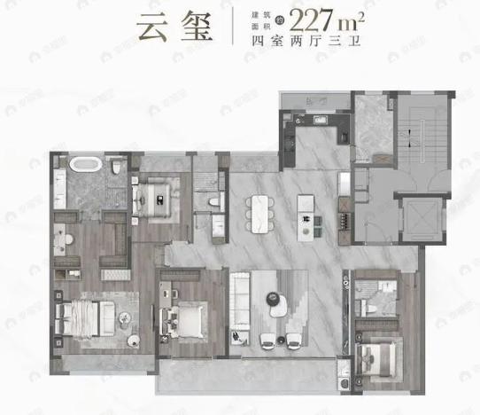 龙湖·青云阙4室2厅3卫户型图