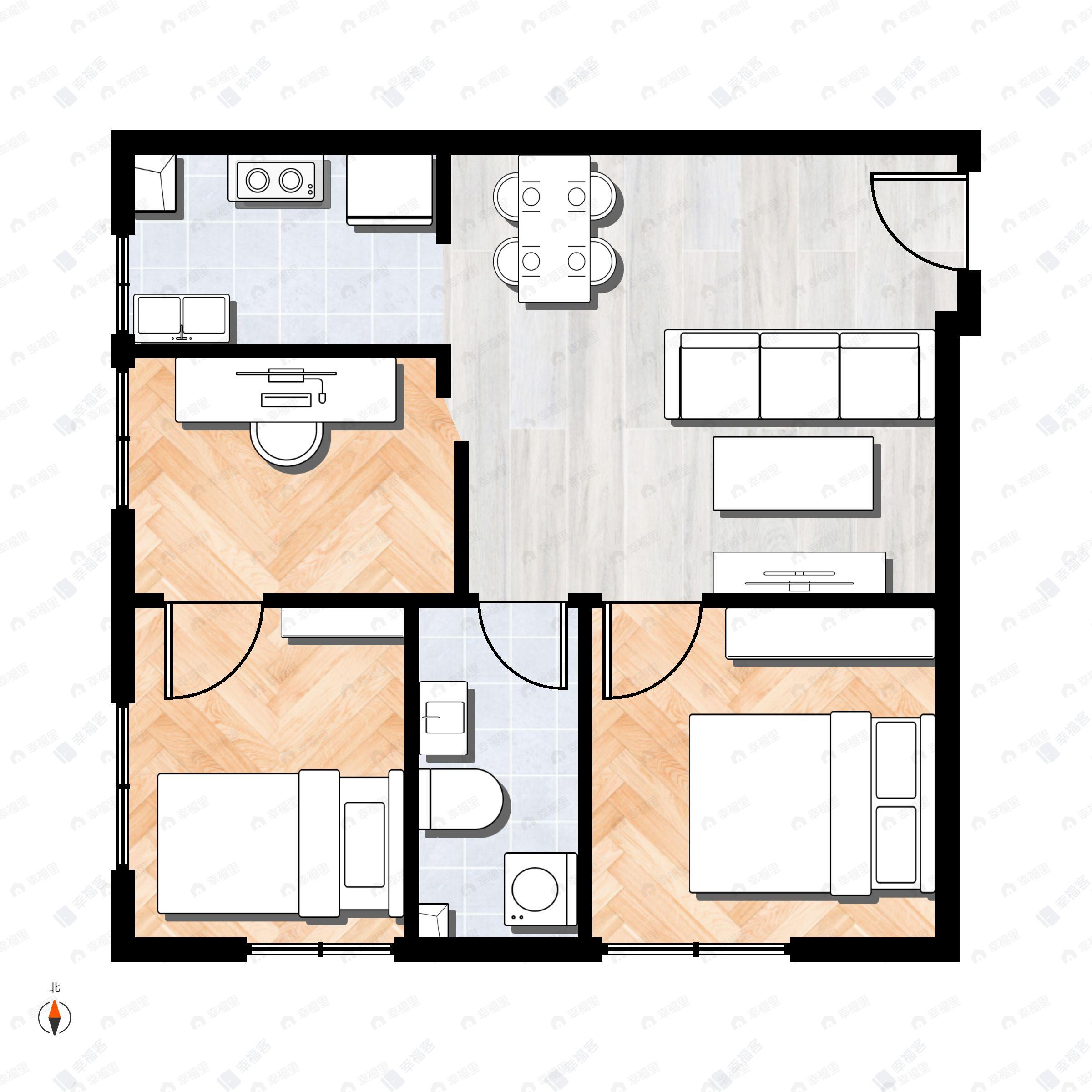 东亚尚品台湖2室1厅1卫户型图