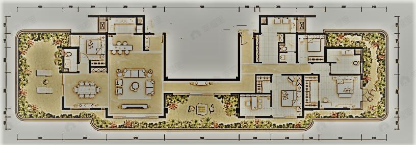 卓越皇后道4室3厅3卫户型图