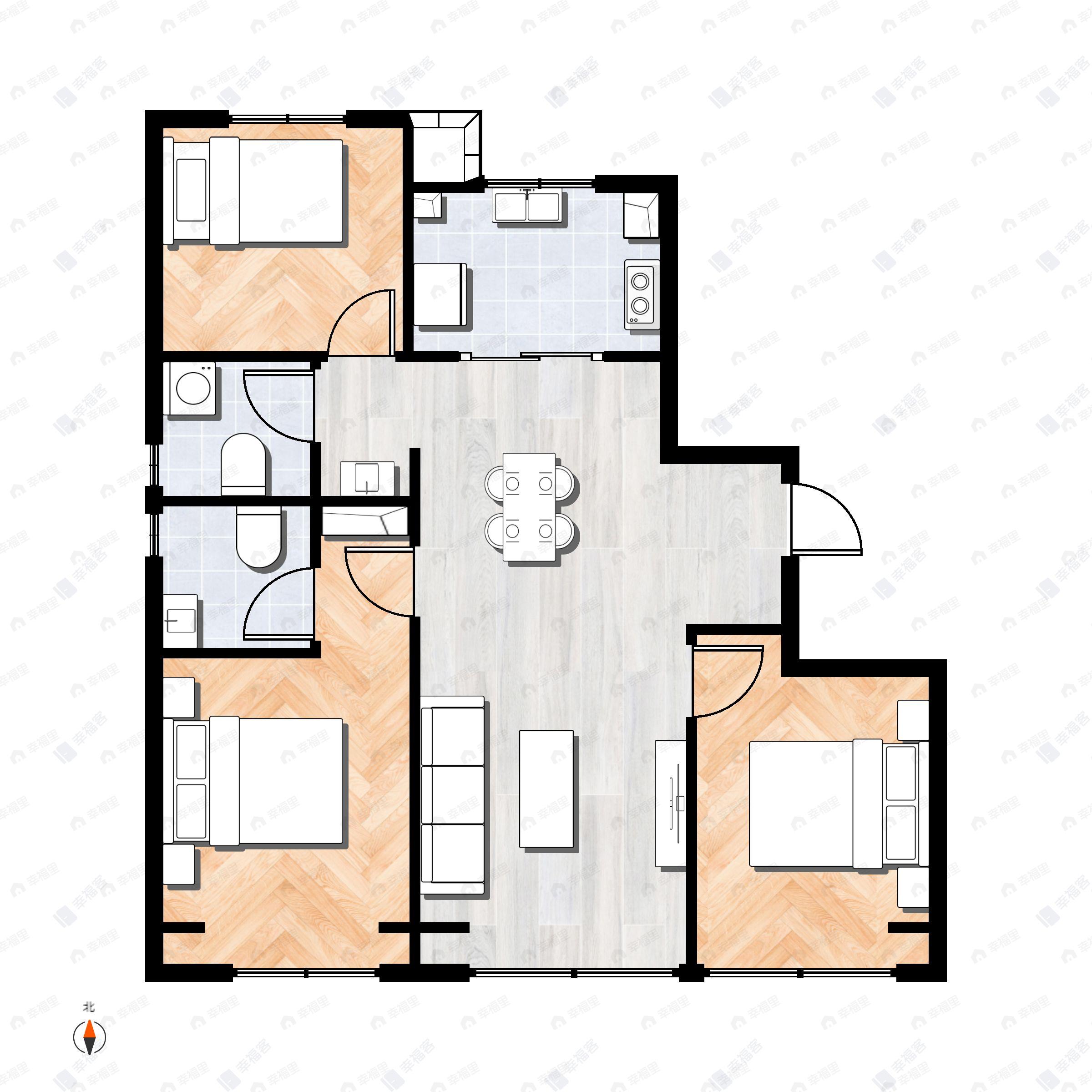 绿城晓风印月3室2厅2卫户型图
