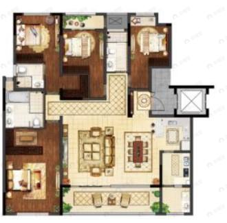 华侨城嘉陵江天4室2厅3卫户型图