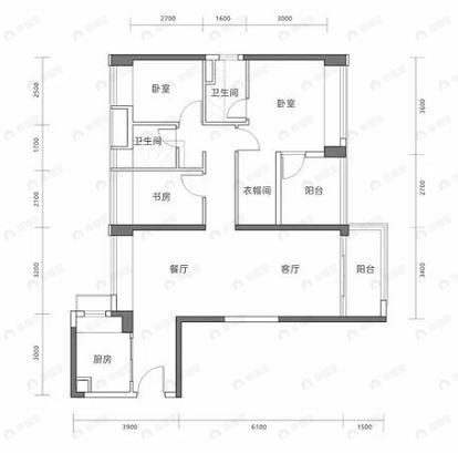 京基梧桐轩3室2厅2卫户型图