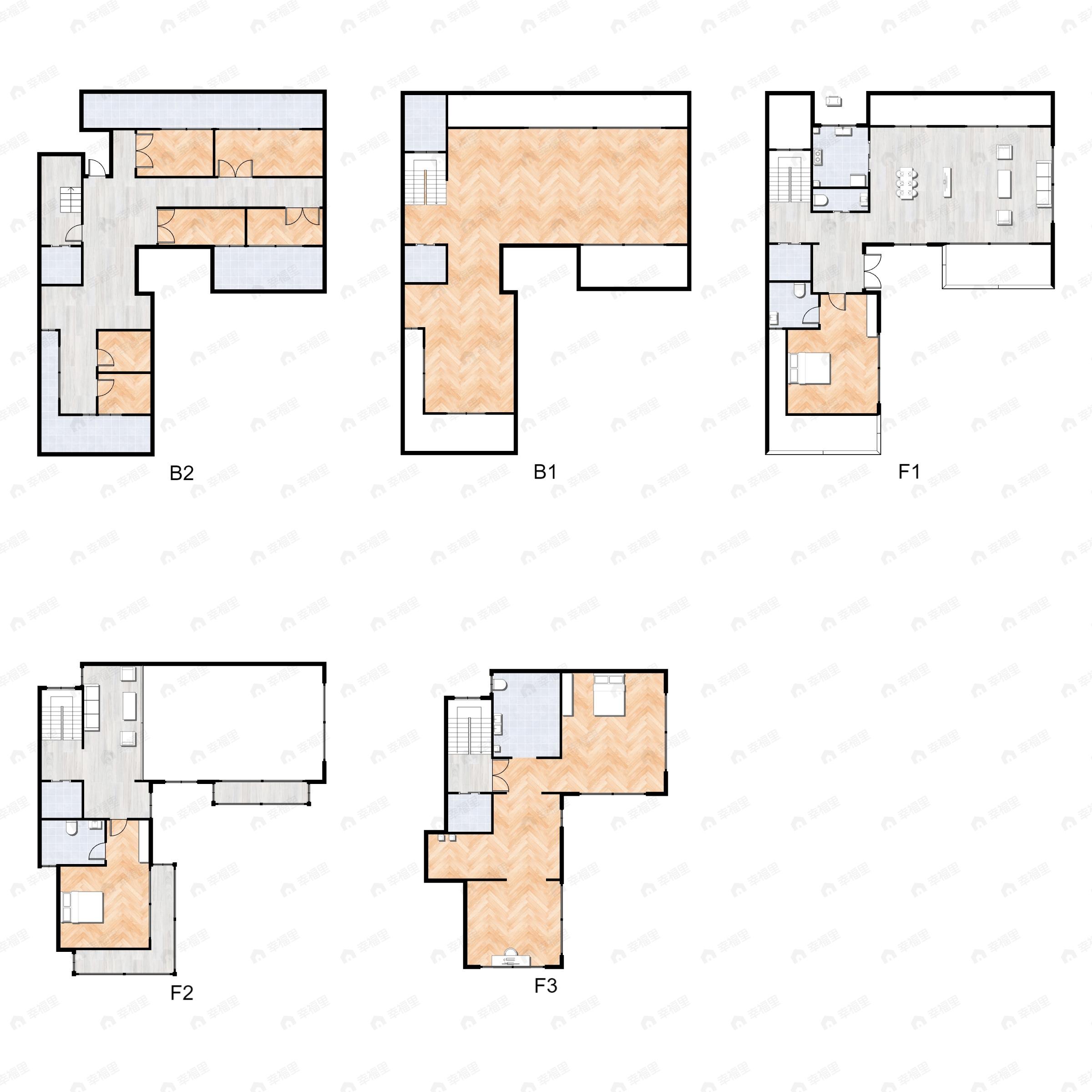 4室2厅4卫建面486平北|南户型图