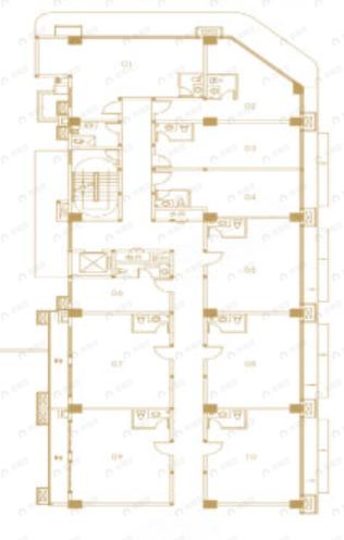 1室1厅1卫建面35平南户型图