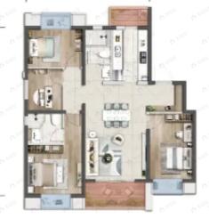 首创誉华洲4室2厅2卫户型图