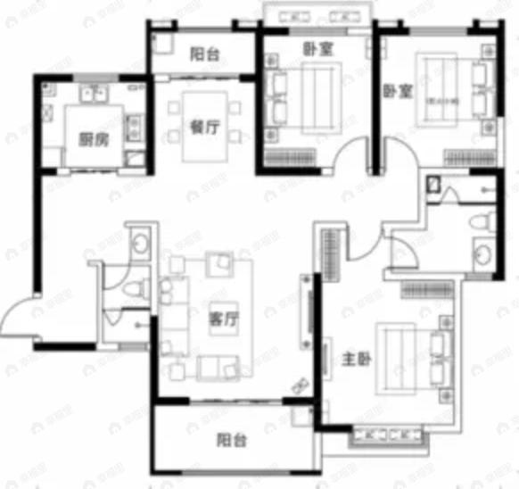元熙樾府3室2厅2卫户型图