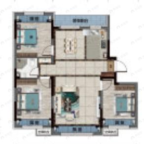 青阳华府3室2厅1卫户型图