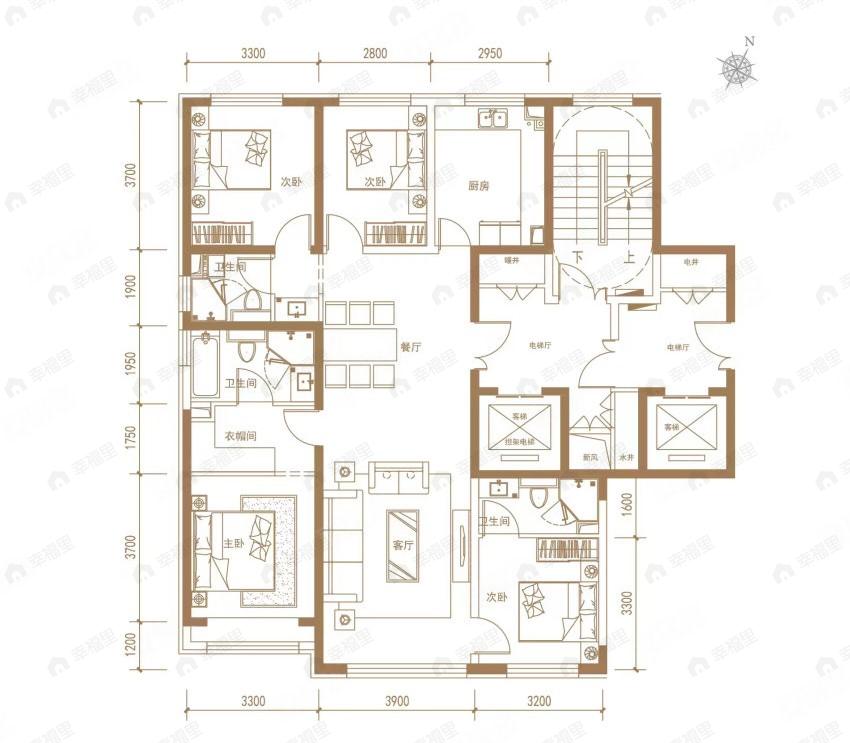 京能云璟壹号4室2厅3卫户型图