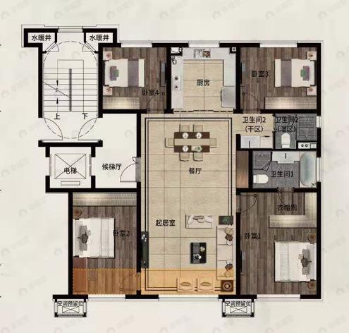 万科四季花城大家4室2厅2卫户型图