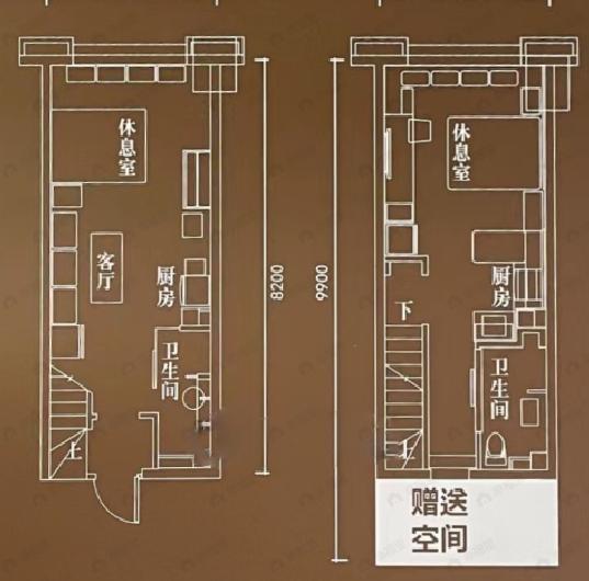 邦盛广场2室1厅2卫户型图